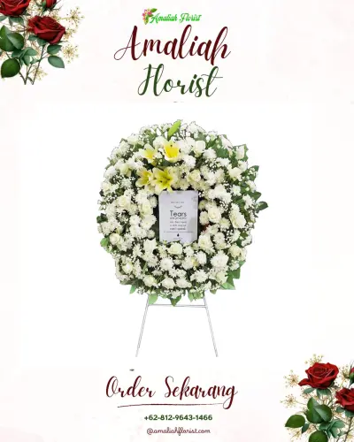 Krans Bunga Duka Cita di Graha Antariksa Bandung